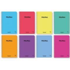 Cuaderno serie polipac tapa polipropileno 4º (155x215mm.) 80 hojas cuadrícula 4x4 8 colores surtidos pacsa 16962 pack 5 unidades