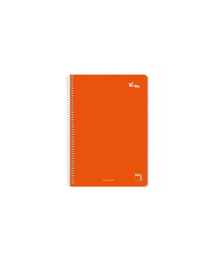 Cuaderno serie xtra 60gr.tapa contracolada folio (215x310mm.) 80 hojas cuadrícula 4x4 color rojo pacsa 16729 pack 5 unidades