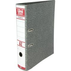 Archivador clasico folio 65mm con rado color gris unisystem clasico 7459171 pack 12 unidades
