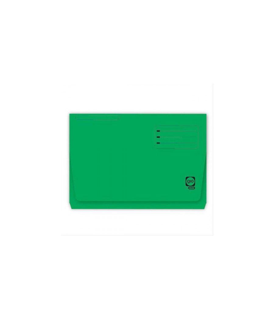 Subcarpeta con bolsa y solapa intensas 320 grs folio color verde gio 400040685 pack 25 unidades