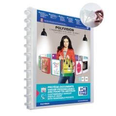 Carpeta de fundas intercambiables personalizables polyvision a4+ 20 fundas color transparente oxford 100205600 pack 10 unidades
