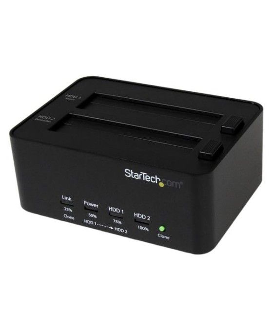StarTech.com Estación de Conexión Duplicador Borrador Autónomo USB 3.0 de Discos Duros SSD SATA 2,5" 3,5" - Docking Station