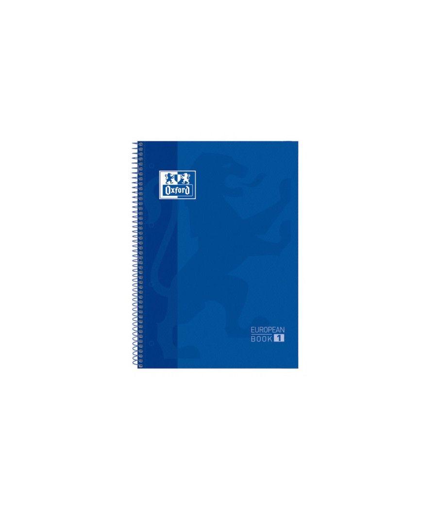 Cuaderno europeanbook 1 tapa extradura a4+ 80 hojas 5x5 color azul oscuro oxford 100430197 pack 5 unidades