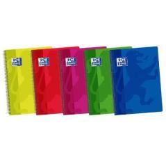 Cuaderno tapa plastico 4º 80 hojas 4x4 colores surtidos oxford 400044180 pack 5 unidades