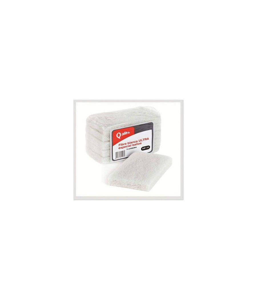 Paquete de 5 estropajos fibra blanca baño ultra qalita ab138