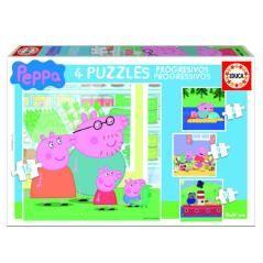 Puzzle progresivos peppa pig 6-9-12-16 de 3-5 años educa borras 15918