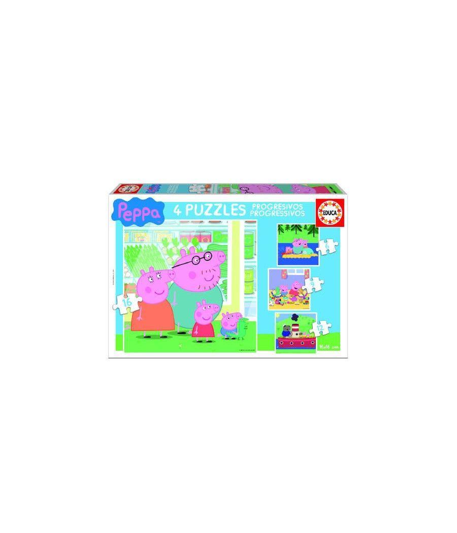 Puzzle progresivos peppa pig 6-9-12-16 de 3-5 años educa borras 15918