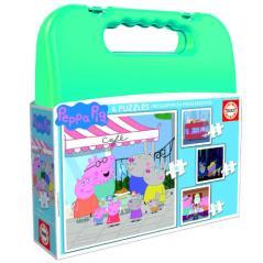 Maleta puzzles progresivos peppa pig 6-9-12-16 de 3-5 años educa borras 18112