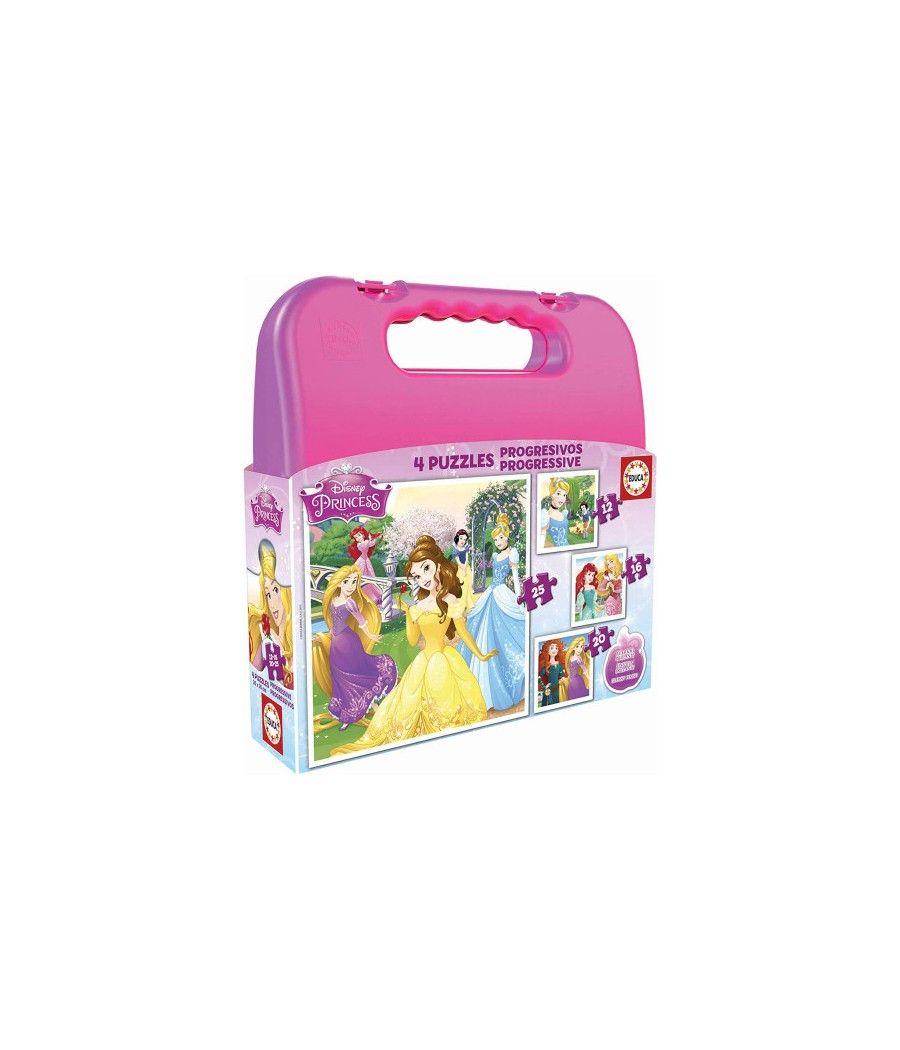 Maleta puzzles progresivos princesas disney 12-16-20-25 de 3-6 años educa borras 16508