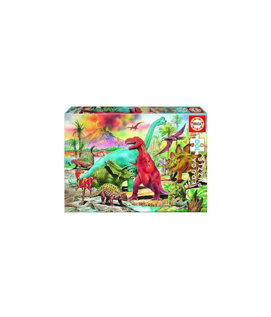 Puzzle infantil 100 dinosaurios de 6-8 años educa borras 13179