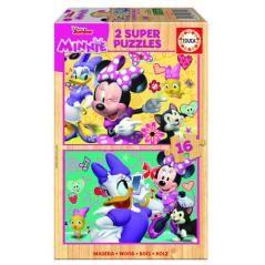 Puzzle madera minnie happy helpers 2x16 piezas educa borras