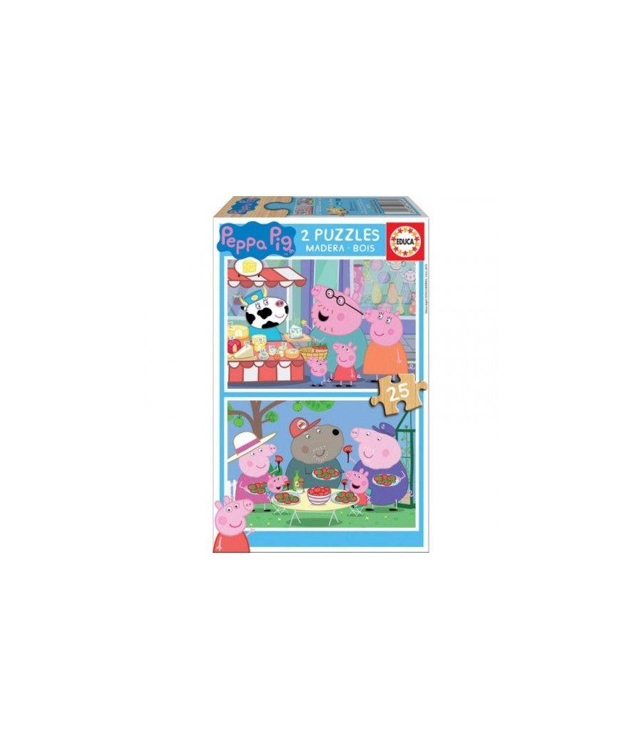 Puzzle madera pepa pig 2x25 piezas educa borras 18078