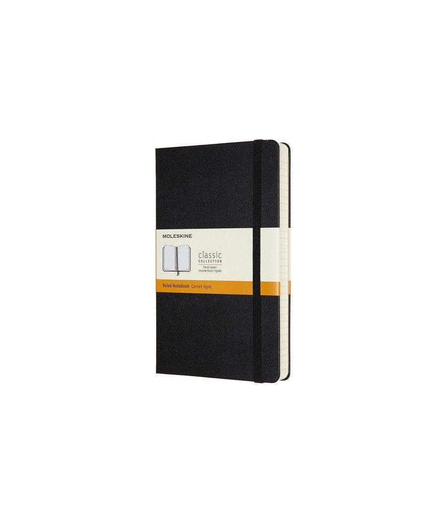 Libreta clasica mayor grosor negra l (13x21cm) rayada tapa dura moleskine qp060exp