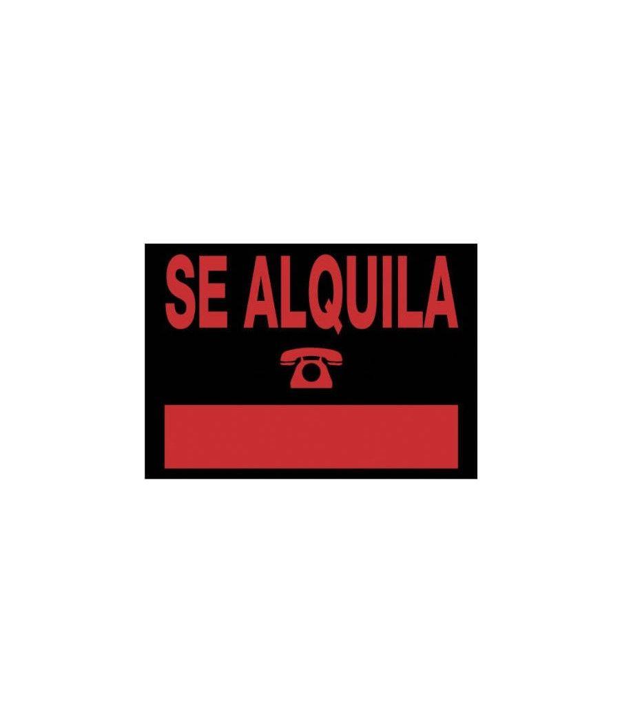 Cartel "se alquila" 500x230 mm pvc negro archivo 2000 6163 ne