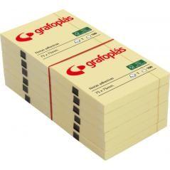 Bloc 100 notas adhesivas 75x125mm amarillas grafoplas 65205560 pack 12 unidades