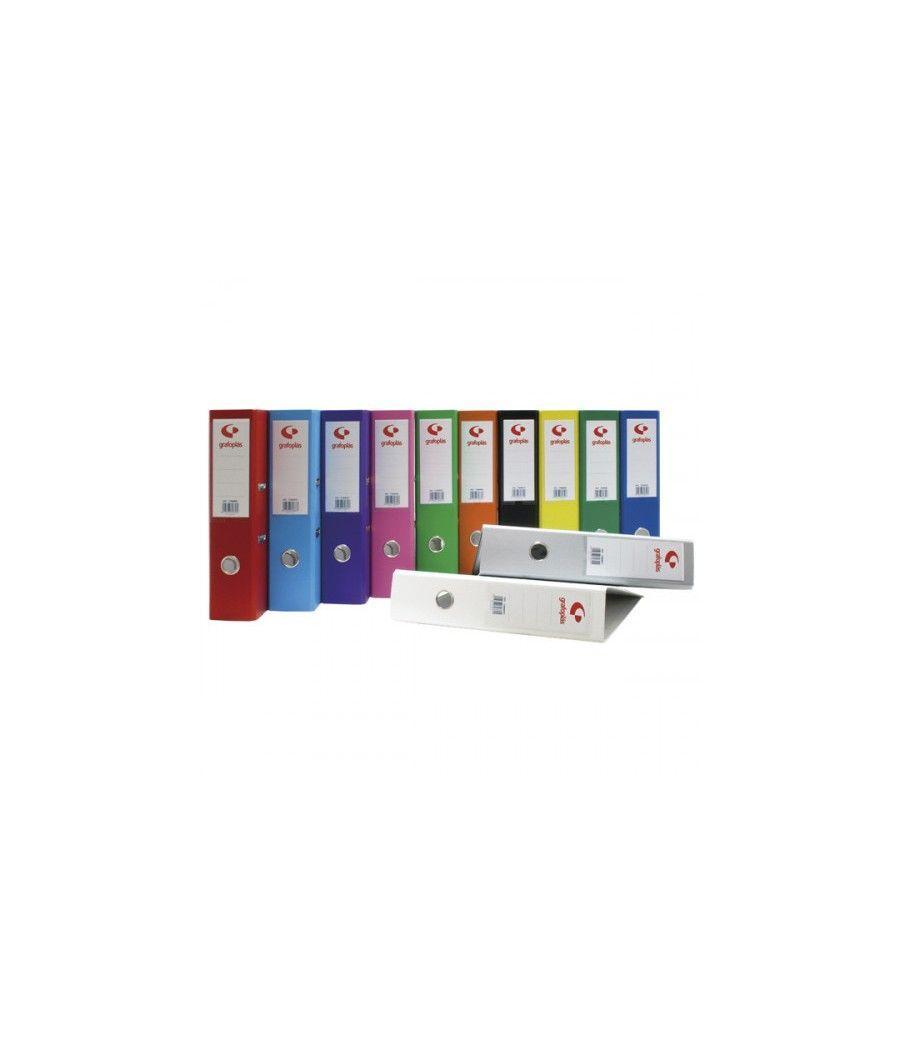 Archivador palanca 45 color gris folio lomo estrecho 290x350x55 grafoplas 17279371 pack 12 unidades