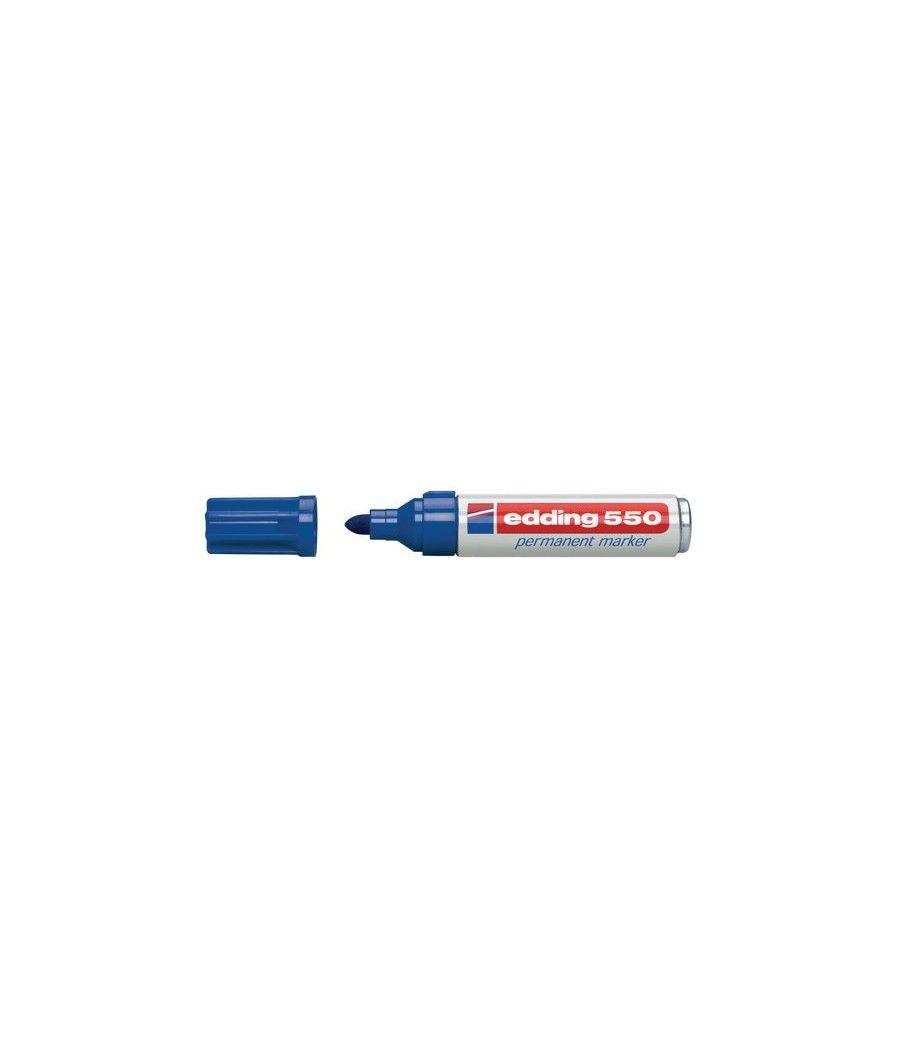 Marcador permanente punta redonda 3-4mm 550 azul edding 550-03 pack 10 unidades