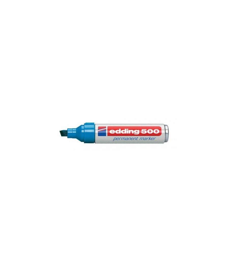 Marcador permanente punta biselada 2-7mm 500 azul edding 500-03 pack 10 unidades