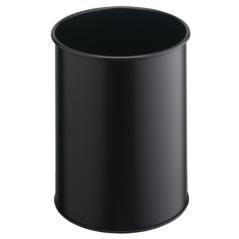 Papelera metalica de 15l lisa color negro durable 3301-01