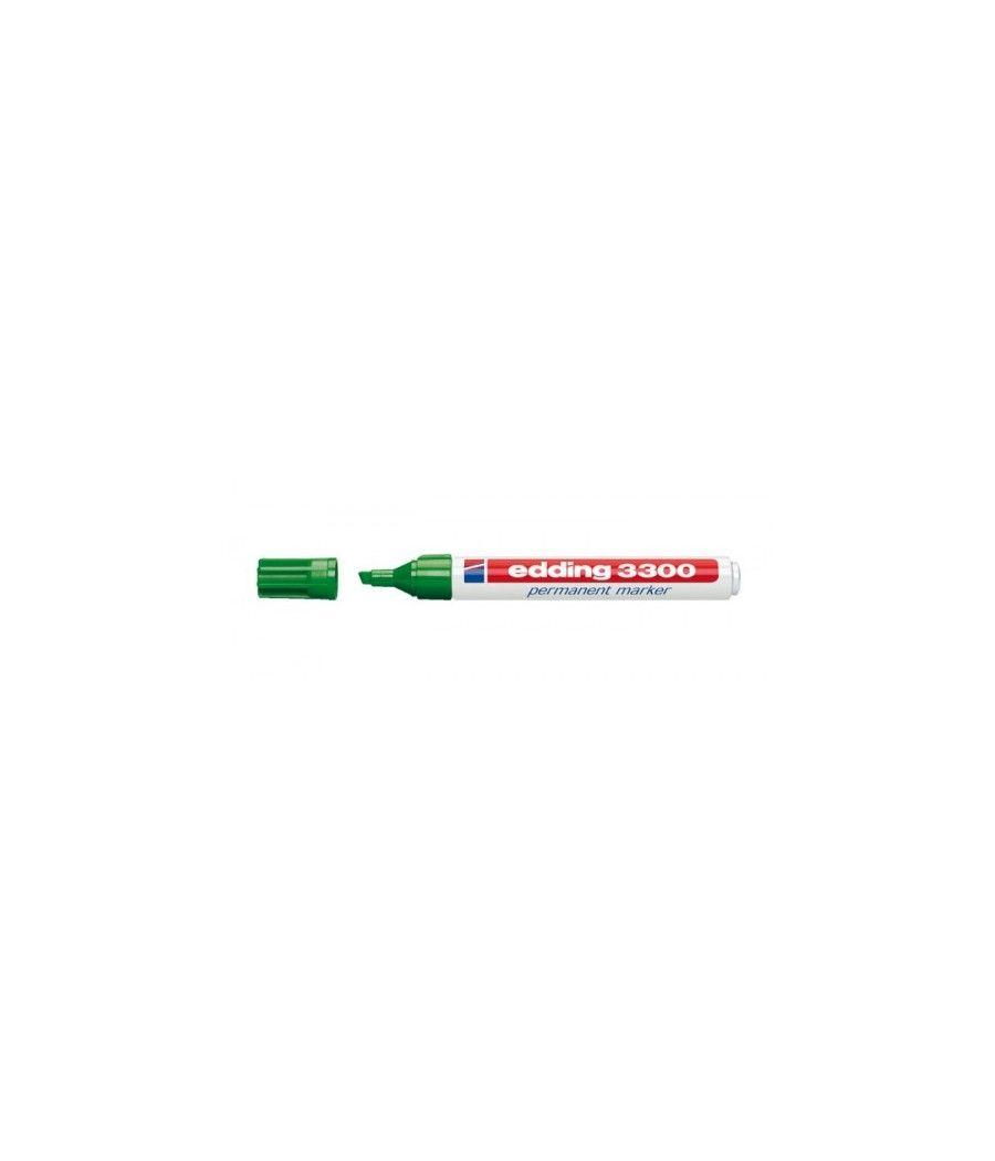 Marcador permanente punta biselada 1-5mm 3300 verde edding 3300-04 pack 10 unidades