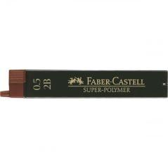 Estuche 12 minas 0.5mm super polimeras 2b faber castell 120502 pack 12 unidades