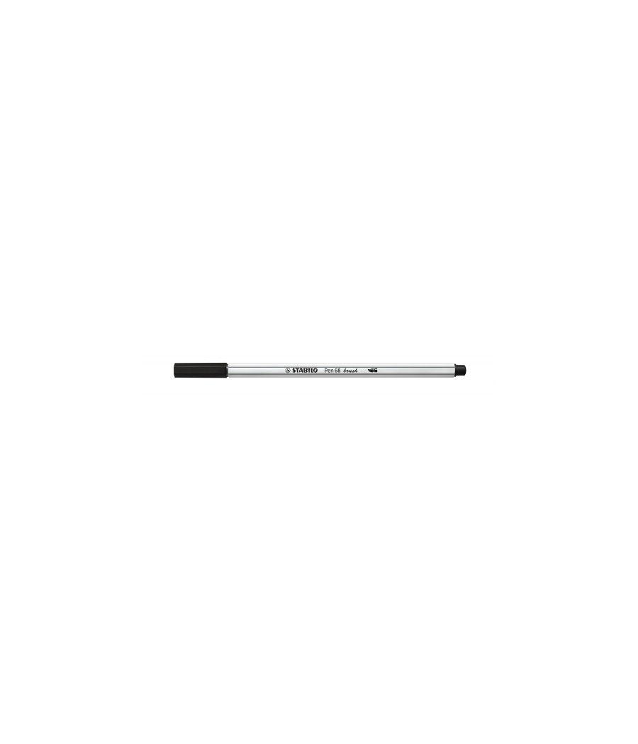 Rotulador punta fibra pincel pen 68 brush negro stabilo 568/46 pack 10 unidades