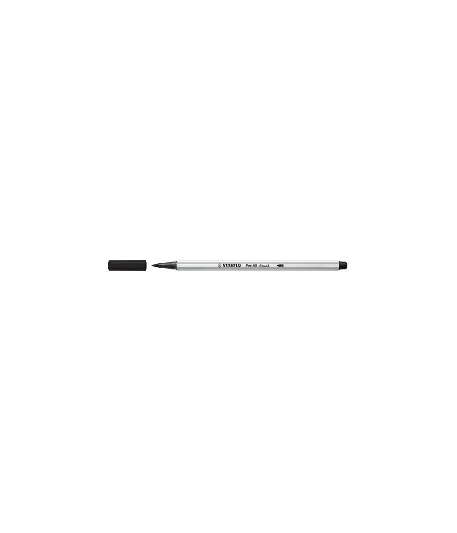 Rotulador punta fibra pincel pen 68 brush negro stabilo 568/46 pack 10 unidades