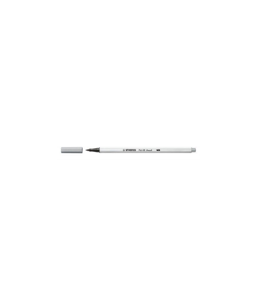 Rotulador punta fibra pincel pen 68 brush gris medio stabilo 568/95 pack 10 unidades