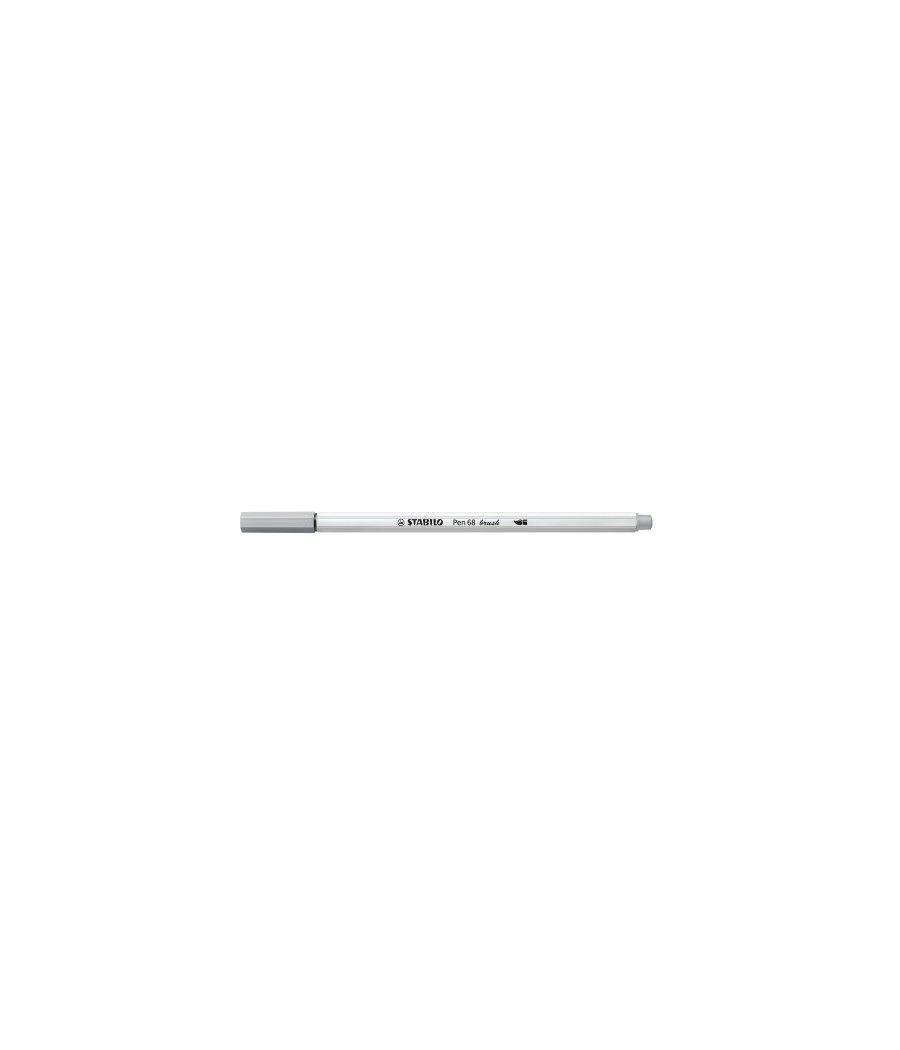 Rotulador punta fibra pincel pen 68 brush gris medio stabilo 568/95 pack 10 unidades