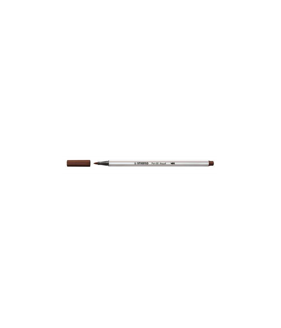 Rotulador punta fibra pincel pen 68 brush marron stabilo 568/45 pack 10 unidades