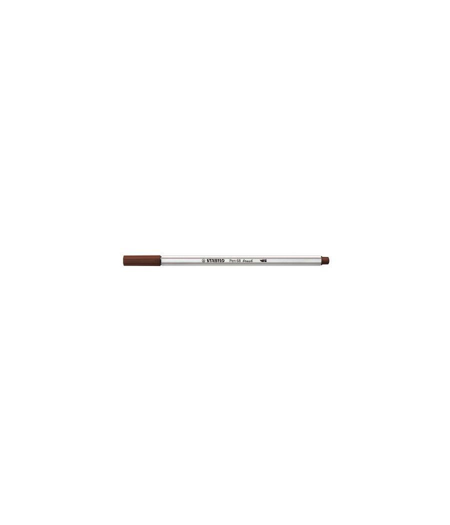 Rotulador punta fibra pincel pen 68 brush marron stabilo 568/45 pack 10 unidades