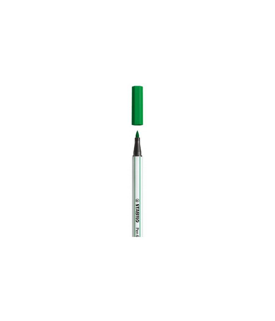 Rotulador punta fibra pincel pen 68 brush verde stabilo 568/36 pack 10 unidades