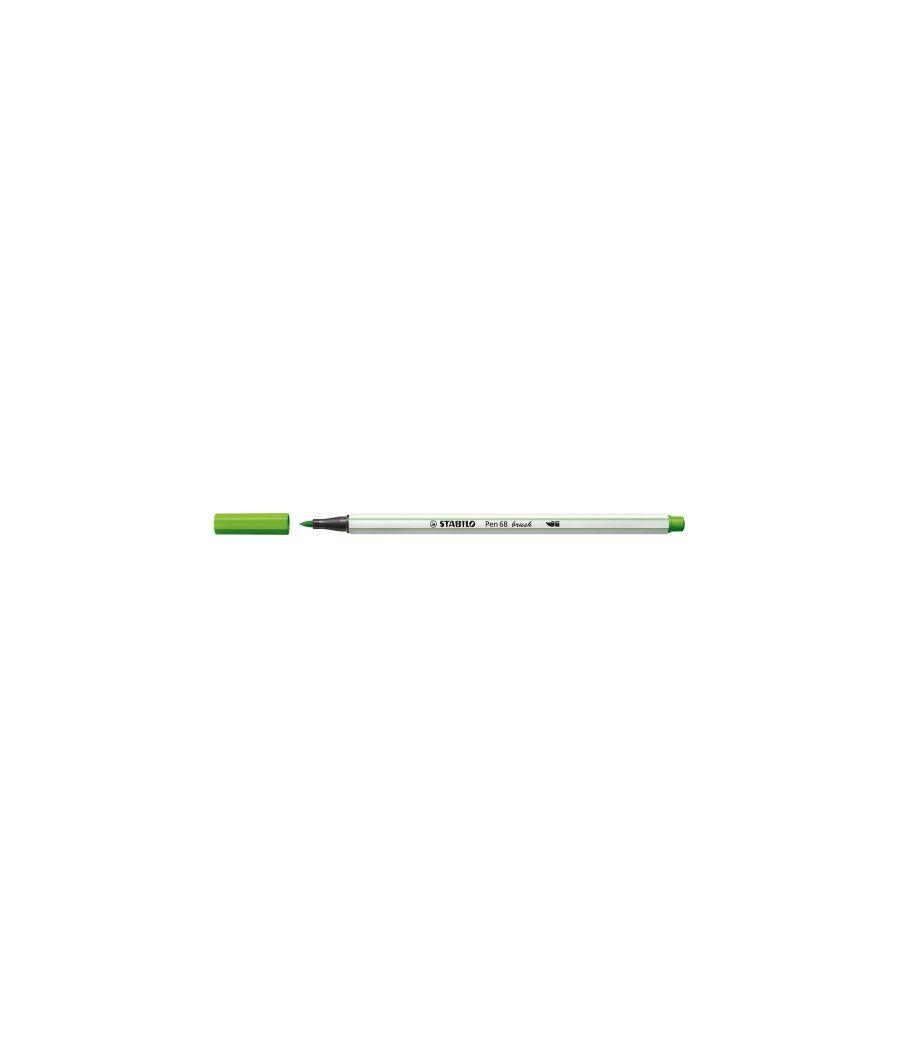 Rotulador punta fibra pincel pen 68 brush verde hoja stabilo 568/43 pack 10 unidades