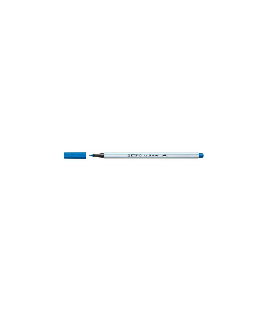 Rotulador punta fibra pincel pen 68 brush azul oscuro stabilo 568/41 pack 10 unidades