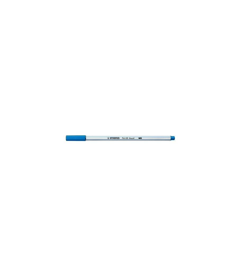 Rotulador punta fibra pincel pen 68 brush azul oscuro stabilo 568/41 pack 10 unidades