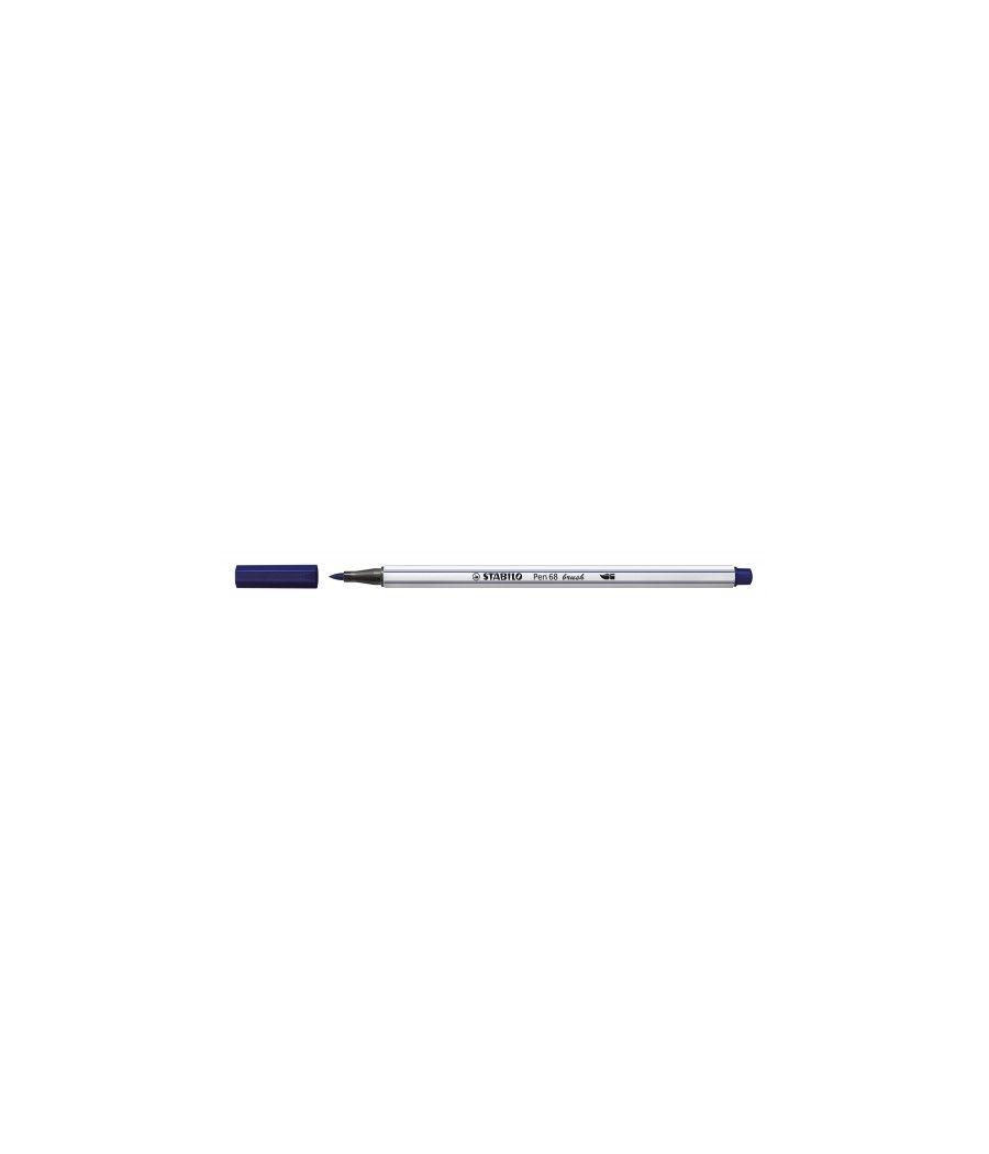 Rotulador punta fibra pincel pen 68 brush azul prusia stabilo 568/22 pack 10 unidades