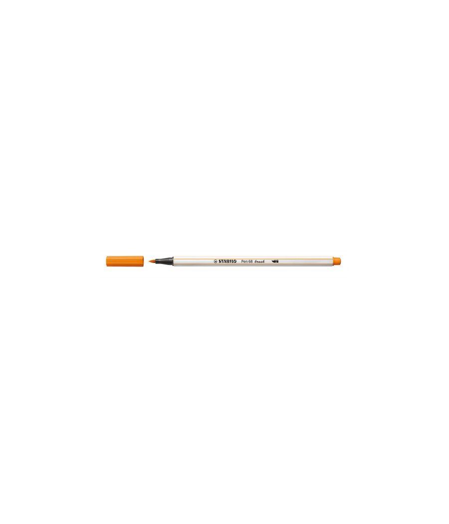 Rotulador punta fibra pincel pen 68 brush naranja stabilo 568/54 pack 10 unidades