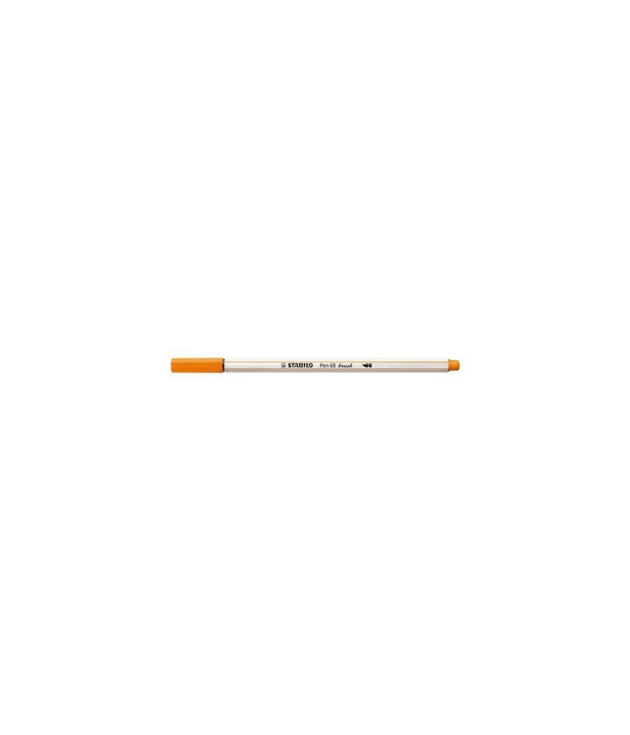 Rotulador punta fibra pincel pen 68 brush naranja stabilo 568/54 pack 10 unidades