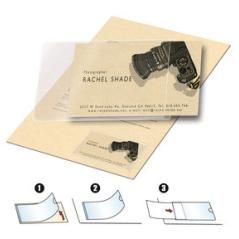 Pack de 100 fundas adhesivas para tarjetas de visita- apertura lateral - 60 x 95 mm 3l 10109