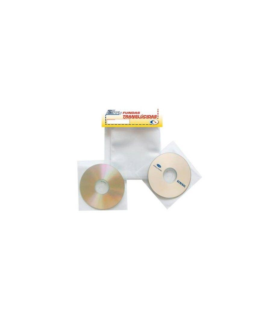 Pack de 100 fundas cd-dvd pp transparente no adhesivas con solapa 3l 10297