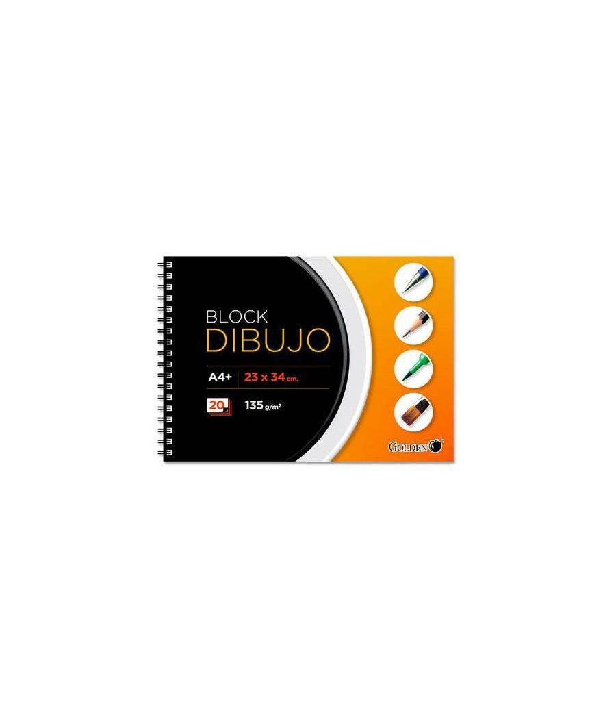 Cuaderno de dibujo a4+ 135 gr. 20 hojas con recuadro golden 321537 pack 5 unidades