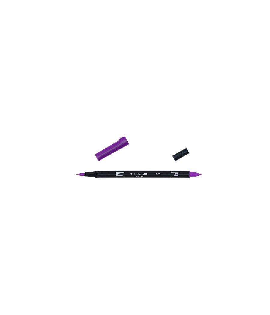 Rotulador doble punta pincel color royal purple tombow abt-676 pack 6 unidades