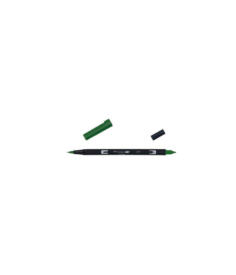 Rotulador doble punta pincel color dark jade tombow abt-177 pack 6 unidades