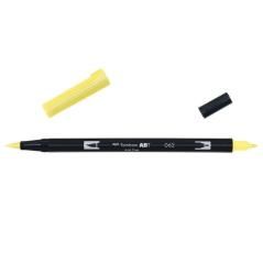 Rotulador doble punta pincel color pale yellow tombow abt-062 pack 6 unidades