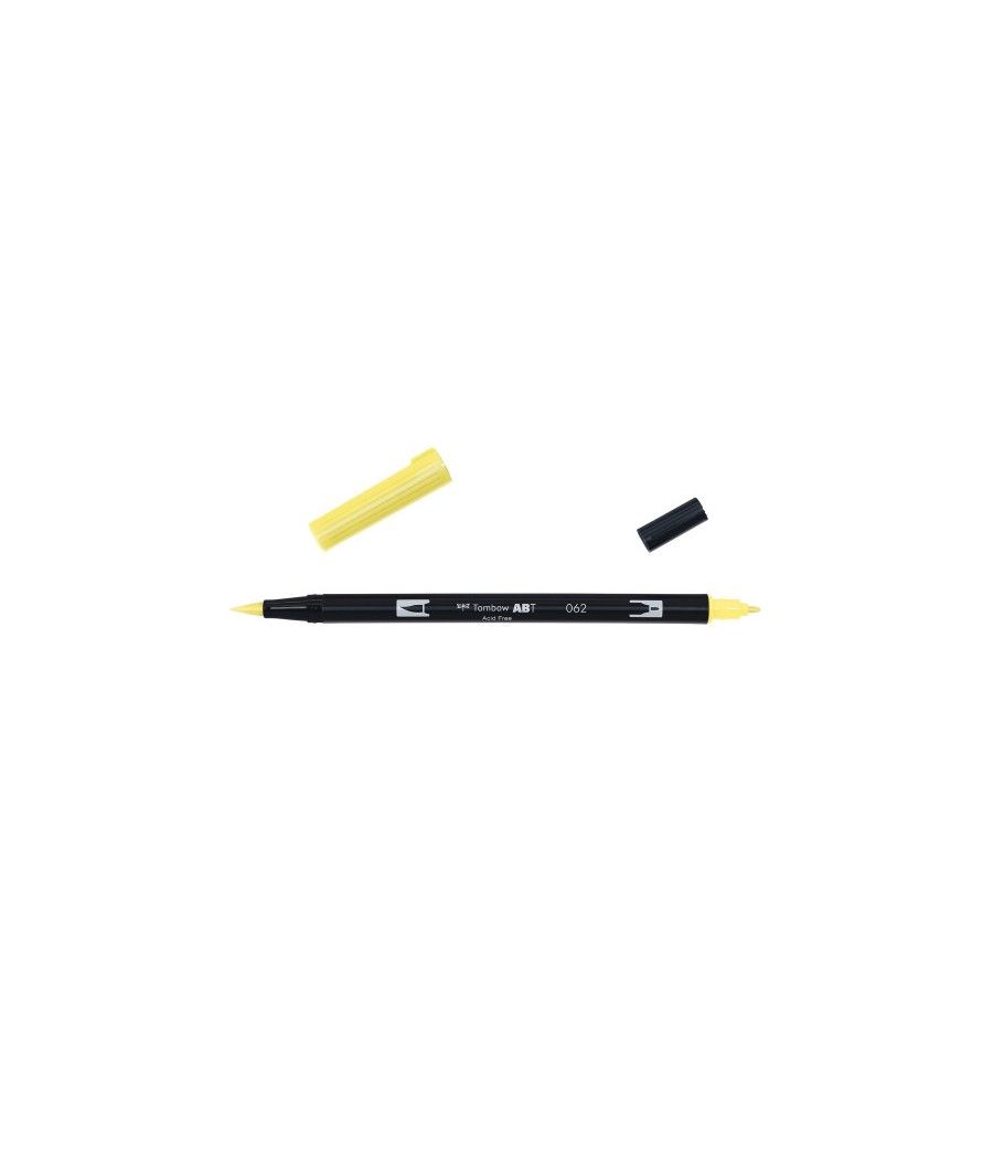 Rotulador doble punta pincel color pale yellow tombow abt-062 pack 6 unidades