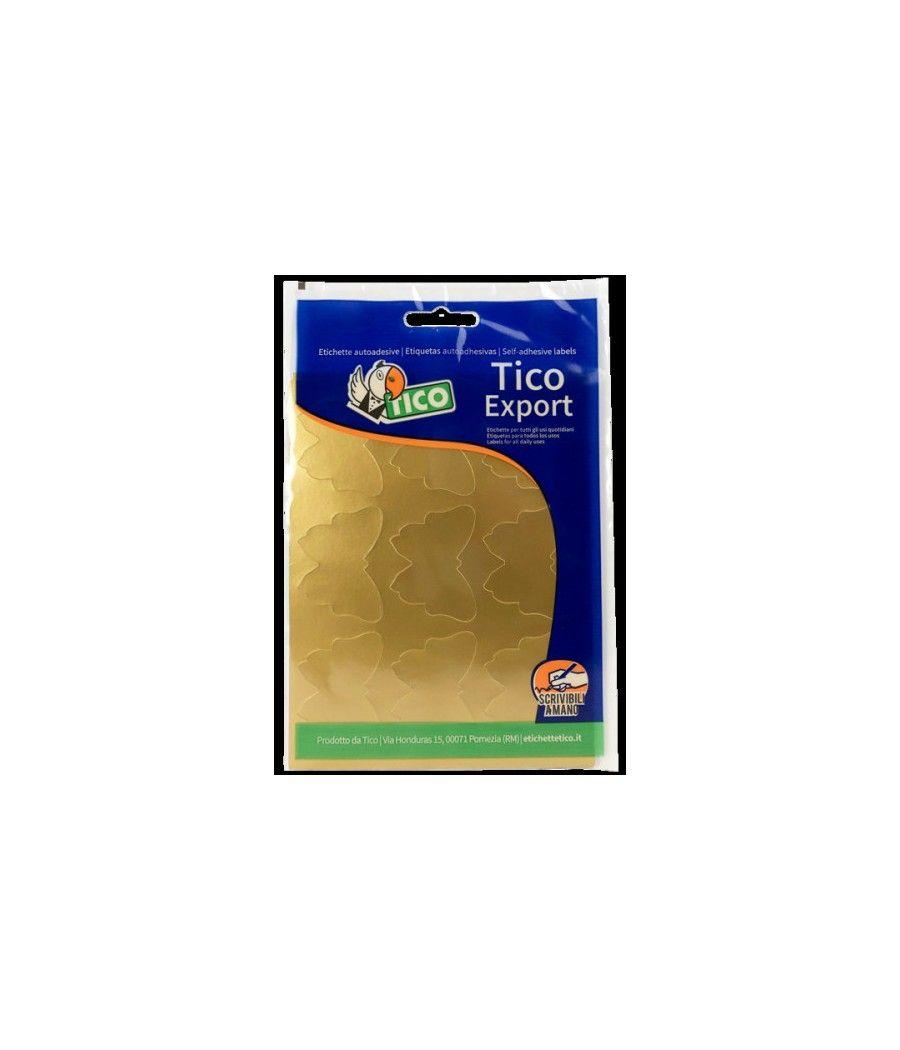 Paquete 10 hojas etiquetas satinadas oro 48x36 mm tico e-gl-4836