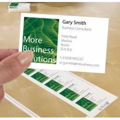 Paquete 25 hojas tarjetas de visita blancas 200g quick clean-ecológicas-impresoras láser-85x54 mm avery c32011-25