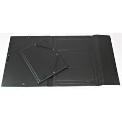 Carpeta formato cuarto gomas y sopalas pvc negra iberplas 341cs00