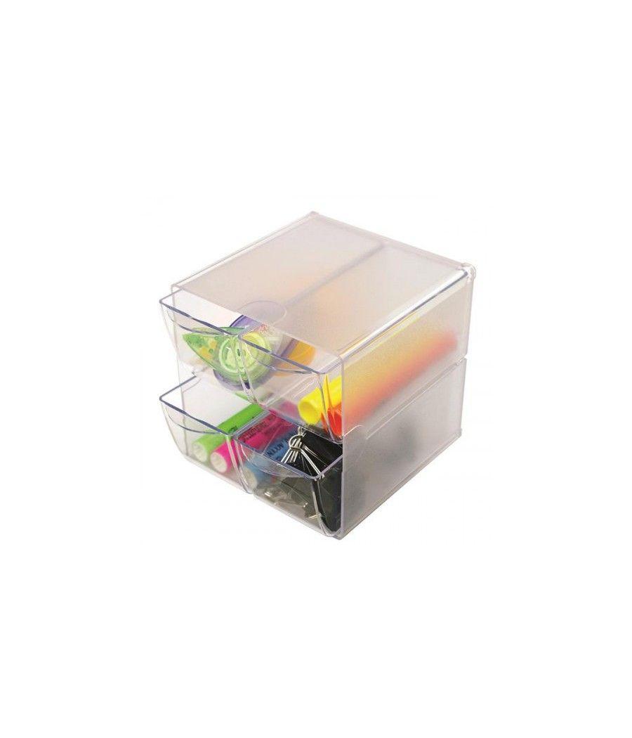 Organizador modular con cuatro cajones de 16,5x7x7 transparente deflecto 350301