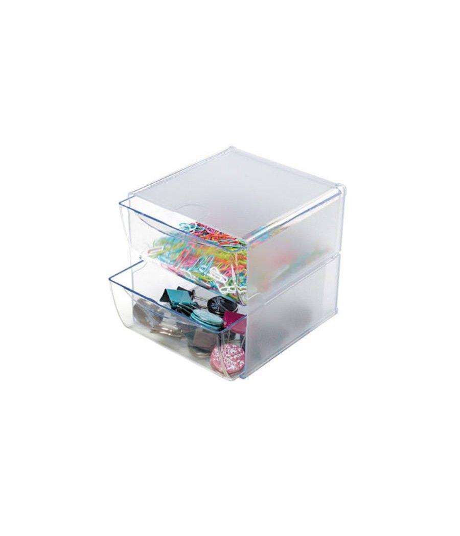 Organizador modular con dos cajones de 16,5x14,5x7 transparente deflecto 350101